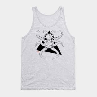 Mysteries Of The Deep - Geometric - Symmetrical - Black Octopus Tank Top